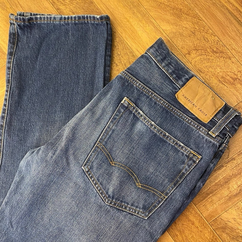 American Eagle Jeans Mens 34x36 Relaxed Straight Medium Wash Denim